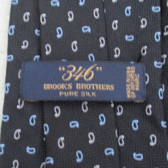 2 BROOKS BROTHERS NECKTIES! BLACK PATTERNED SILK. - Picture 4 of 8